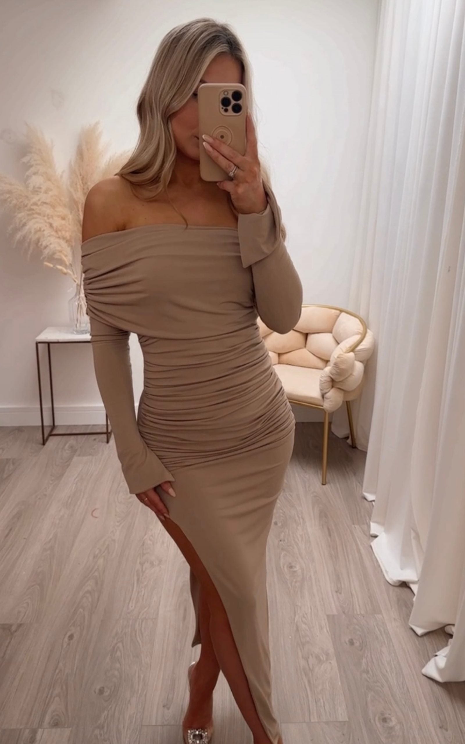 beige dress